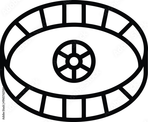1037 fusion reactor tokamak ring with magnetic field vector illustration on transparent background