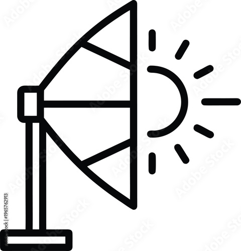 1031 solar sail large reflective sheet on mast vector illustration on transparent background