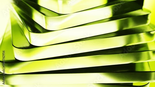 3d rendering smooth abstract green shapes loop animation background
