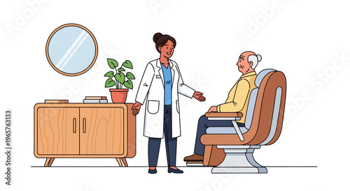 Compassionate Physician Greeting Senior Patient