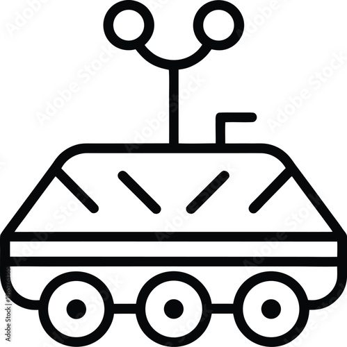 1027 rover mars style six wheeled with mast vector illustration on transparent background