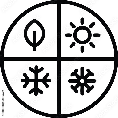 1011 seasonal wheel four quadrants for spring summer autumn winter vector illustration on transparent background