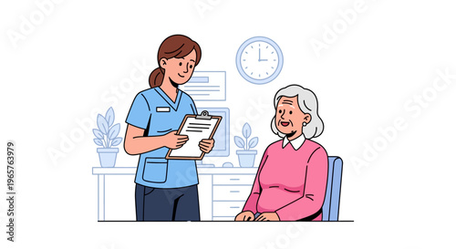 Doctor Consulting Smiling Elderly Patient