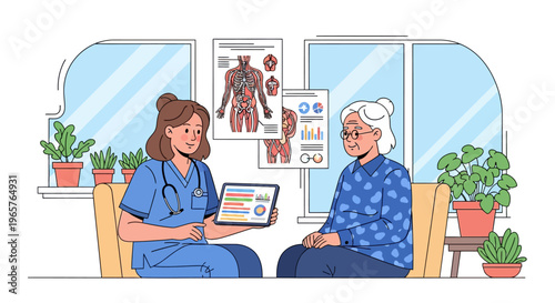 Doctor Explaining Medical Results to Senior Patient