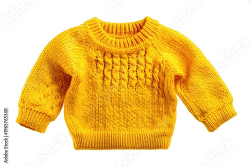Yellow baby sweater isolated on white background