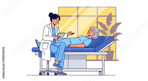 Female Doctor Consulting Senior Patient in Office