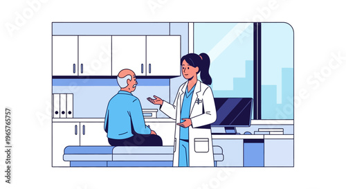 Female Physician Consulting Elderly Male Patient