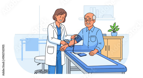 Female Physician Measuring Patient Blood Pressure