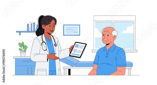 Physician Discussing Health Plan With Elderly Man