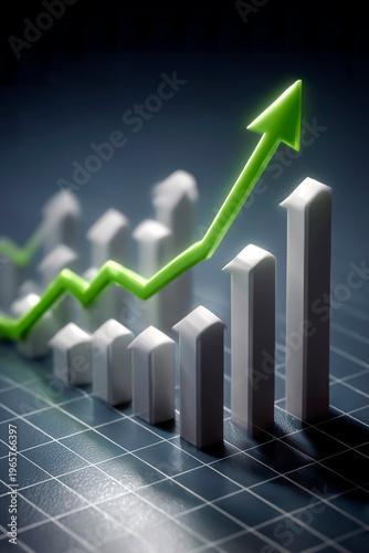 The arrow on the stock market chart