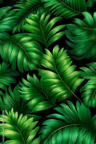 background, this seamless pattern of green palm
