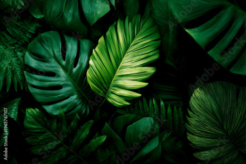background, this seamless pattern of green palm