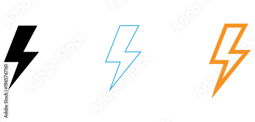 Three stylized campfire icons with different flame designs on wooden logs isolated on transparent background, Vector