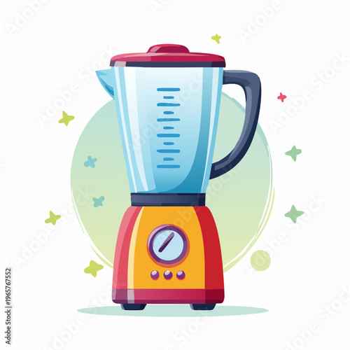 Vibrant kitchen blender illustration for healthy lifestyle and cooking needs, preparing delicious smoothies and shakes