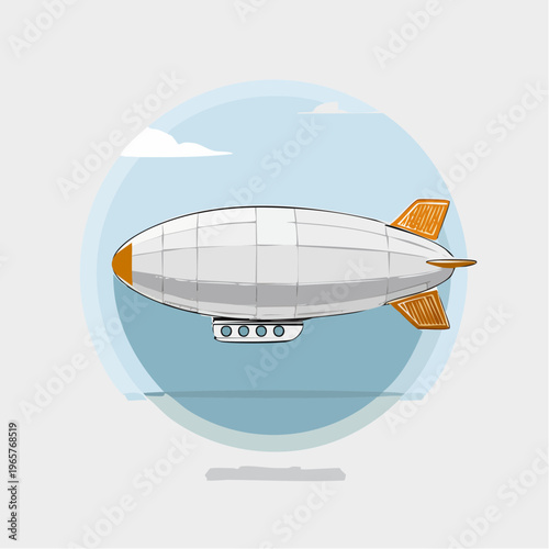 Vintage airship gracefully navigating the skies, symbolizing freedom and aeronautical marvel across horizons