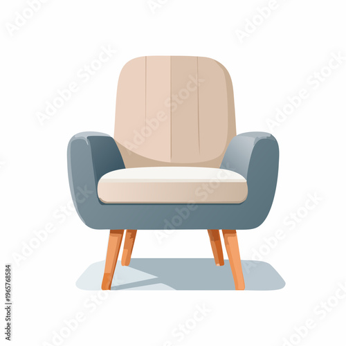 Cozy and stylish upholstered armchair in modern vector illustration style, ideal for contemporary living and office spaces