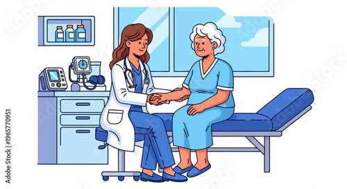 Compassionate Doctor Consulting With Senior Patient