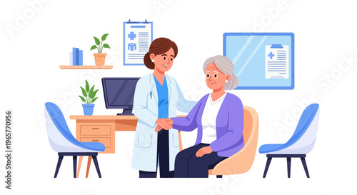 Compassionate Doctor Reassuring Senior Woman