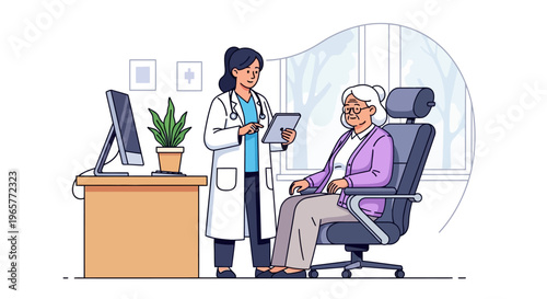 Doctor Explaining Medical Treatment to Senior Patient
