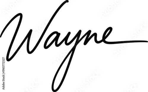 A person's signature with the name Wayne written in black ink on a white background.