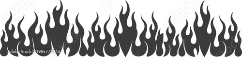 Black Flame Border Graphic Element fire