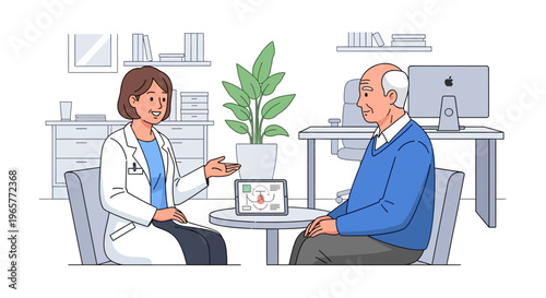 Doctor Explaining Treatment Plan to Senior Patient