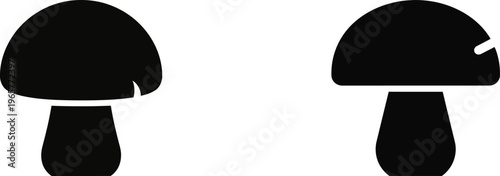 mushroom icon silhouette on white background