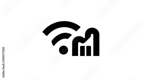 WiFi and cellular network signal strength icons representing wireless internet and mobile communication connectivity. Technology concept.