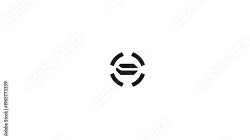 Modern Letter S symbol with geometric circular elements on a white background. Minimalist abstract monogram icon design concept.