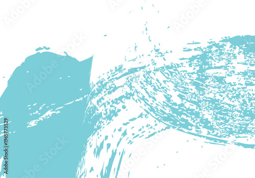 Cyan blue abstract grunge brush stroke background texture for modern graphic design projects with paint splatter with cool tone