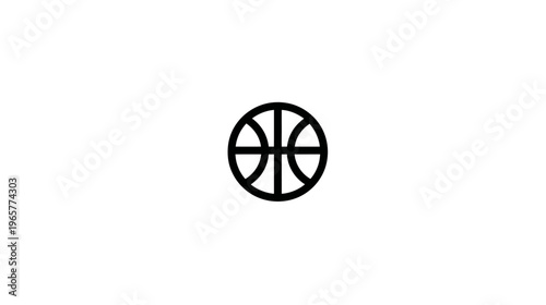 Minimalist basketball icon outline. Simple black vector graphic symbol for sports, game, recreation, and athletic themes.