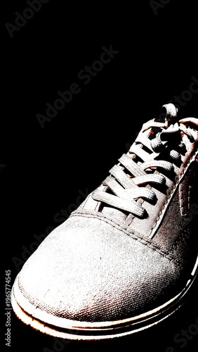 Artistic black and white sketch of sneaker laces. Detailed close-up of footwear texture for fashion, lifestyle, and urban streetwear concepts.