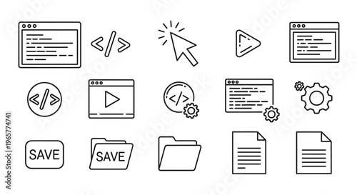 Computer icons for web and software.