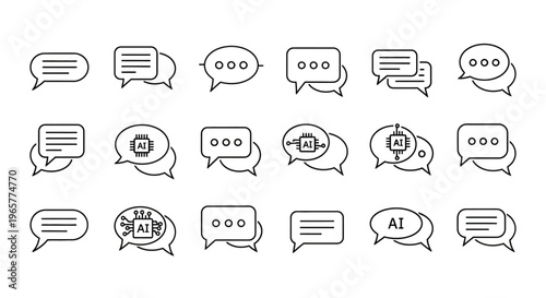 Black and white chat speech bubbles.