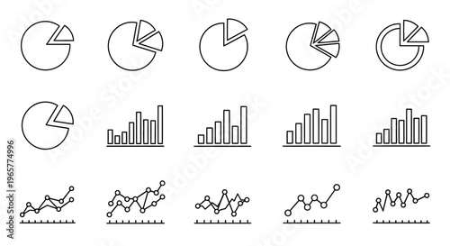 Black and white business infographic elements.