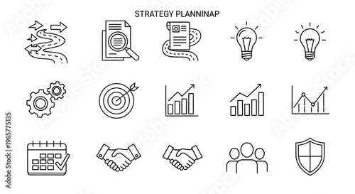 Business strategy planning concept icons.