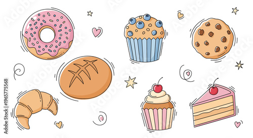 A colorful assortment of sweet baked goods on a plate