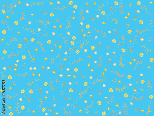 Fresh pattern background with small flowers and leaves