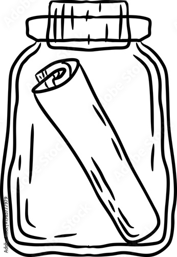 Hand Drawn Message In A Bottle