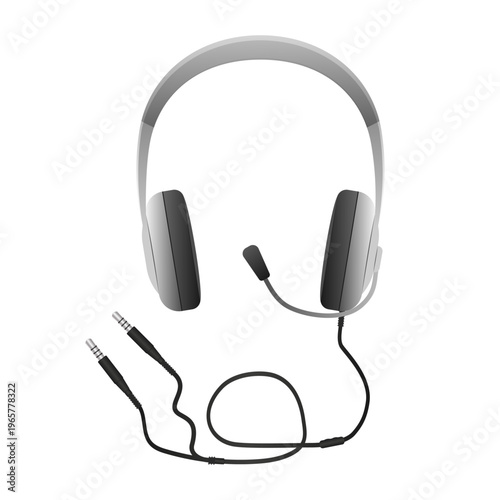 Headset with microphone and audio cable