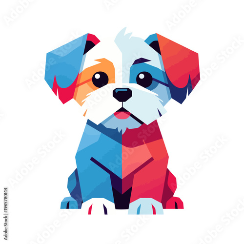 Funny cartoon clown holding a big gift with holiday decorations and cute animals