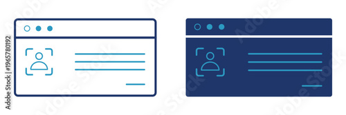 Business Card icon set multiple style collection. Digital ID Card and User Profile Vector Icons, Light and Dark Mode Outline and Solid Identification Badges for Web UI, App Login, and Security Access