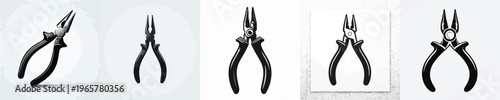 Schilderij op canvas Vector silhouette of Pliers