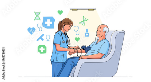 Female Physician Monitoring Senior Patient Health