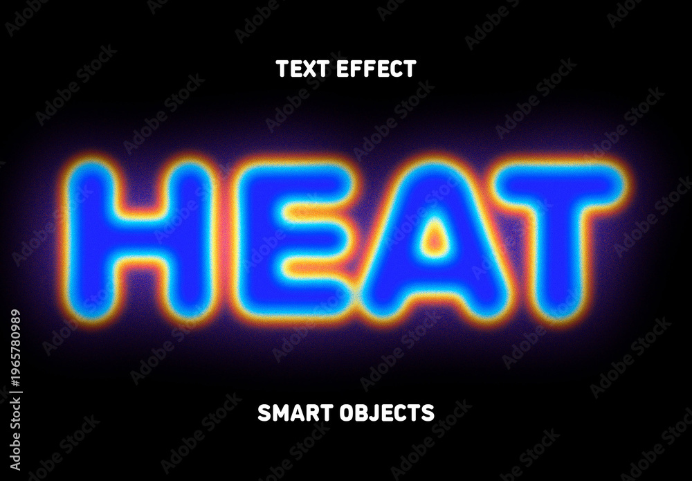 Heatmap Glow Text Effect Mockup Stock Template | Adobe Stock