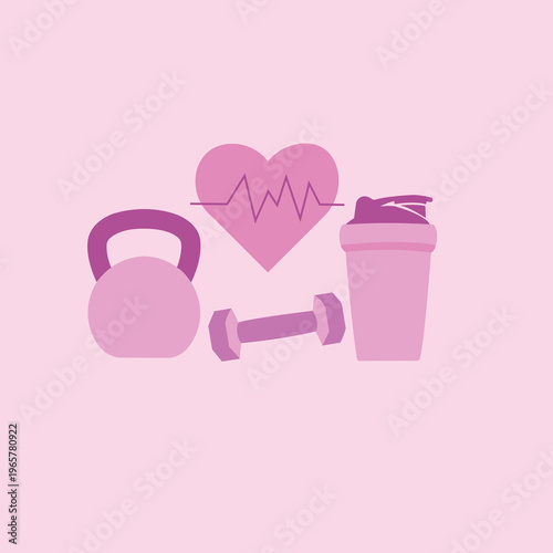 Gym lover, pink flat design