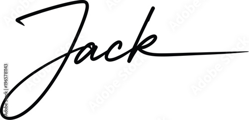 A signature with the name Jack in black cursive font on a white background