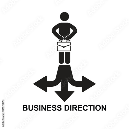 Business direction icon isolated on background vector illustration. Non AI Generate.