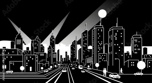 Cityscape at Night Time.