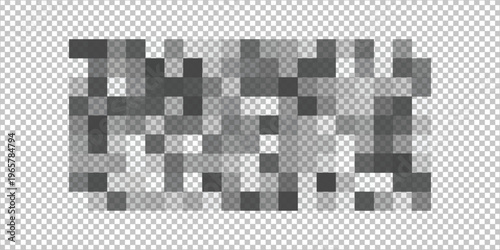 Censor blur checkered texture on transparent background. Mosaic pattern with pixel effect to hide text, image or another forbidden, unwanted or privacy content. Vector graphic illustration